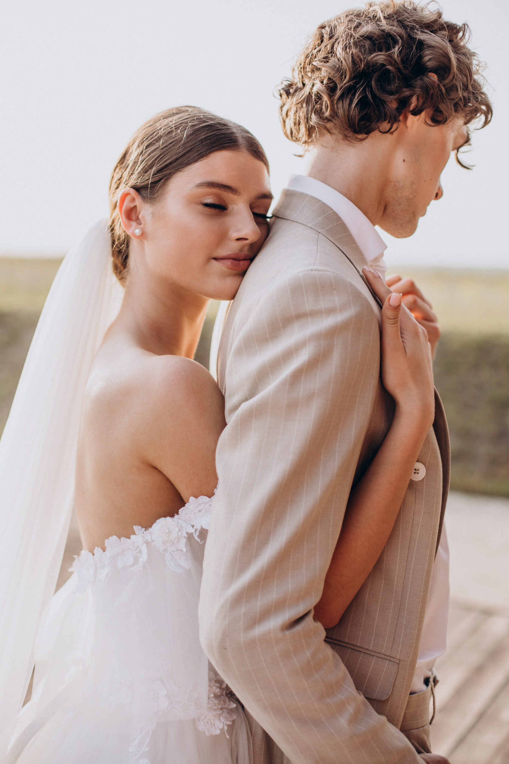 Young wedding couple on their wedding